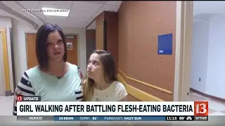 Girl Walking After Battling Flesh-Eating Bacteria