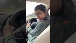 sivaangi first time car driving | sivaangi BMW car driving | BMW car | HussainManimegalai
