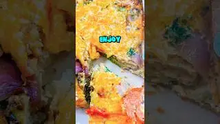 Easy and Healthy Baked Eggs with Leftovers Recipe | Use Up your Leftovers #food #shorts