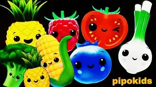 🌈 Pipokids-Funny Fruits🍊and Vegetables 🍅 Disco Party 🥳 🎉 