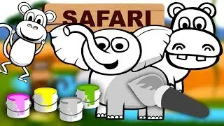 Kolorowanie dla dzieci zwierząt Safari | CzyWieszJak