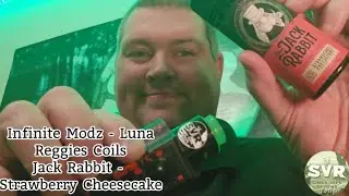 Infinite Modz Luna (Custom), Reggie's Coils and Jack Rabbit Strawberry Cheesecake. 3 Reviews in 1.