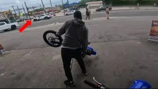 MIXING 2STROKE INFRONT OF COPS! *2022 YZ85*