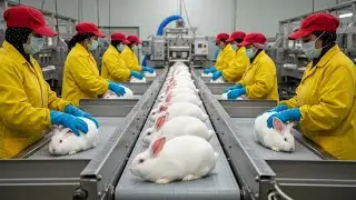 Inside Rabbit Wool Factory! How Rabbit Wool Is Processed 