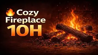 🔥 10 Hours Cozy Fireplace | Crackling Fire Sounds | Warm Dark Ambience for Sleep, Relax & Study
