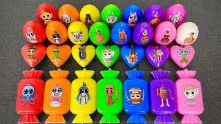 Slime + Clay ASMR with Brainrot Characters! Candy Egg Unboxing featuring Tung Tung Sahur