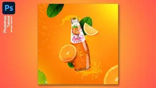 Juice Product Manipulation Social Media Post Design | Photoshop Tutorial
