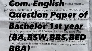 BA 1st year Compulsory English Question Paper  (BA, BSW || Bachlor 1st year Question Paper 2079/2080