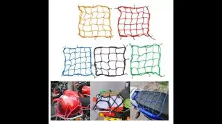 Motorcycle Bike Helmet & Luggage Tuck Net Elastic String Bag Cargo Cover Seat Net 6 Hooks