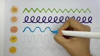 Sun Tracing for Kids | Zigzag Curve Spiral Wavy Line Practice | Hindi