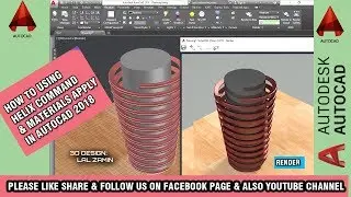 HOW TO USING  HELIX COMMAND  & MATERIALS APPLY  IN AUTOCAD 2018