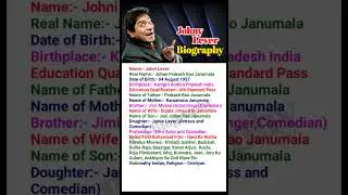 Johny Lever Biography. #johnilever #johnylever #comedian #comedy #biography #bollywood #actor