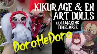 Kikurage and En mixed media art dolls making timelapse - Dorohedoro fan art