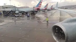 American Airlines Boeing 757-200 [N938UW] push back, start up, and takeoff from PHX