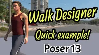 Walking along a path in Poser 13
