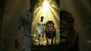 Ronaldo vs the Lion real king who? #ronaldo #lionking #aiarena