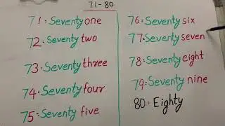 (7) Learn counting from 71 to 80 (video# 7)