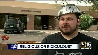Valley man takes picture with strainer for religious reasons