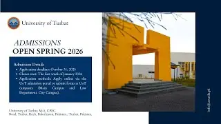 🎓 Admissions Open &ndash; Spring 2026 | University of Turbat