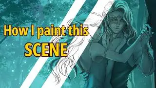 Tamlin and Feyre - Summer Solstice (full painting progress)