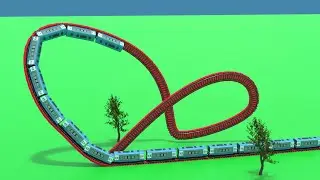 Trains vs Vertical loop | FuTrain Railroad Animation