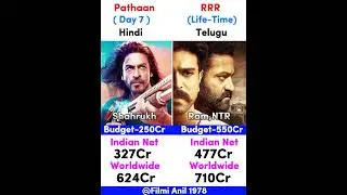 Pathaan VS RRR Day 7 Collection Comparison #shorts #sharukhkhan #ramcharan #ntr #hindi #telugu