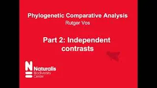 Phylogenetic comparative methods 2: independent contrasts