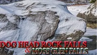 Ice cold flight by Dog head Rock Falls and Moss Glen Falls