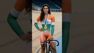 🇮🇳 Indian Woman Cyclist Rides with Power & Grace | AI Sports Video #CyclingChampion