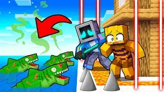 Security House vs ZOMBIE SHARKS in Minecraft!