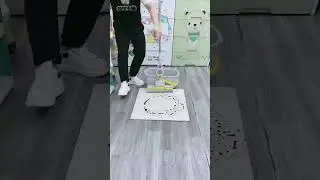 Test PVA squeeze sponge mop bucket set, let's see its cleaning ability👆#shorts #mop #moptest