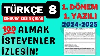 8. Sınıf Türkçe 1. Dönem 1. Yazılı | 2024 2025 açık uçlu Örnek Sorular