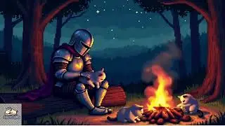 Knight&rsquo;s Rest by the Fire with 3 Cats | Relaxing Music & Affirmations for Self- Spirit Lifting