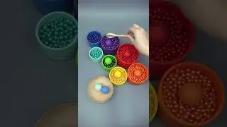 ASMR Sorting Colors 🌈✨Big Wooden Balls 🌟Colorful Pearls #dominogirl #asmr #beads