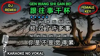 Gen wang shi gan bei 跟往事干杯 ( DJ / REMIX ) Female - karaoke no vokal ( Cover to lyrics pinyin )
