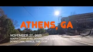 ATHENS, GEORGIA - NOVEMBER 27, 2025 - SOUTH CAMPUS, OCONEE HILL CEMETERY, UGA, LUMPKIN, DOWNTOWN 