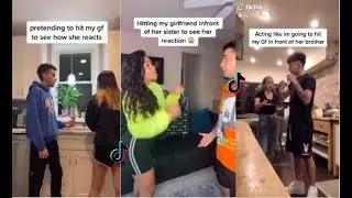Pretending to hit Girlfriend prank