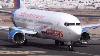 Jet2 Holidays Boeing 737 Landing and Take Off at Lanzarote Airport