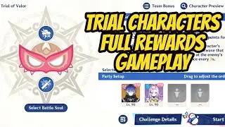[Part 4] Trial of Valor Full Rewards Gameplay Using Trial Characters Only | Genshin Impact On Mobile
