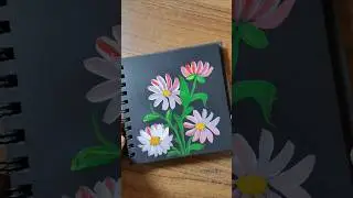 🩷Quick and easy pink white flowers painting #crispwallart #shortsfeed #viral #easydrawing #ytshorts