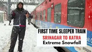 Train Journey in Extreme Snowfall Srinagar To Katra #srinagar #kashmir #train #railway 