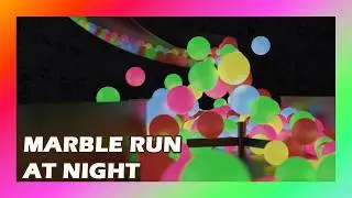 Shhhhhh, IT'S NIGHT TIME!  Marble run in the moon light🟡🔵🟢🔴
