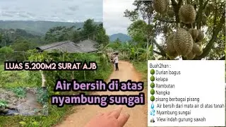 Jual tanah murah L:5.200M2 Surat AJB Rp.170juta pinggir jl mobil🚘 muka jl luas view mantap