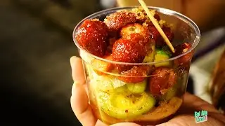 Tropical Fresh/Pickle Fruits Syrup Mixed Buffet #streetfood #thaistreetfood  #fruitart #fruitlover