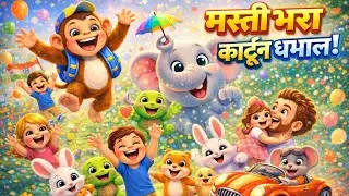Funny Animal Cartoons Compilation 🐭🐘 | 15 Min Hindi Kids Songs @Sunnysmiles1803 