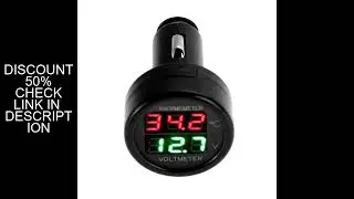 Mobile Phone Adapter Car Charger 2 in 1 Digital Car Voltmeter Thermometer Cigarette Lighter Style f