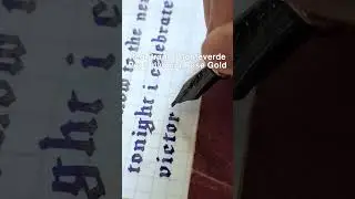 Writing blackletter script with fountain pen (4x, actual, 8x speed)