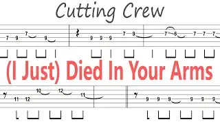 Cutting Crew - (I Just) Died In Your Arms / Guitar Solo Tab+BackingTrack