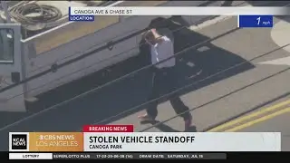 Pursuit ends in Canoga Park after a 3 hour chase through San Fernando Valley