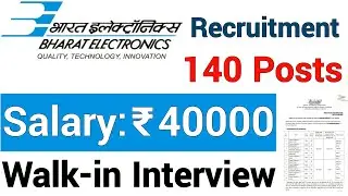 BEL RECRUITMENT 2022 II 140 + POSTS II BHARAT ELECTRONICS LIMITED RECRUITMENT II WITHOUT GATE II